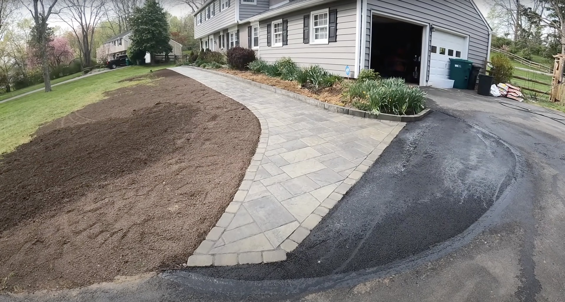 Gary Concrete - Professional concrete walkway and driveway installation Professional concrete installation showing beautiful patterned walkway and driveway work in Gary, IN